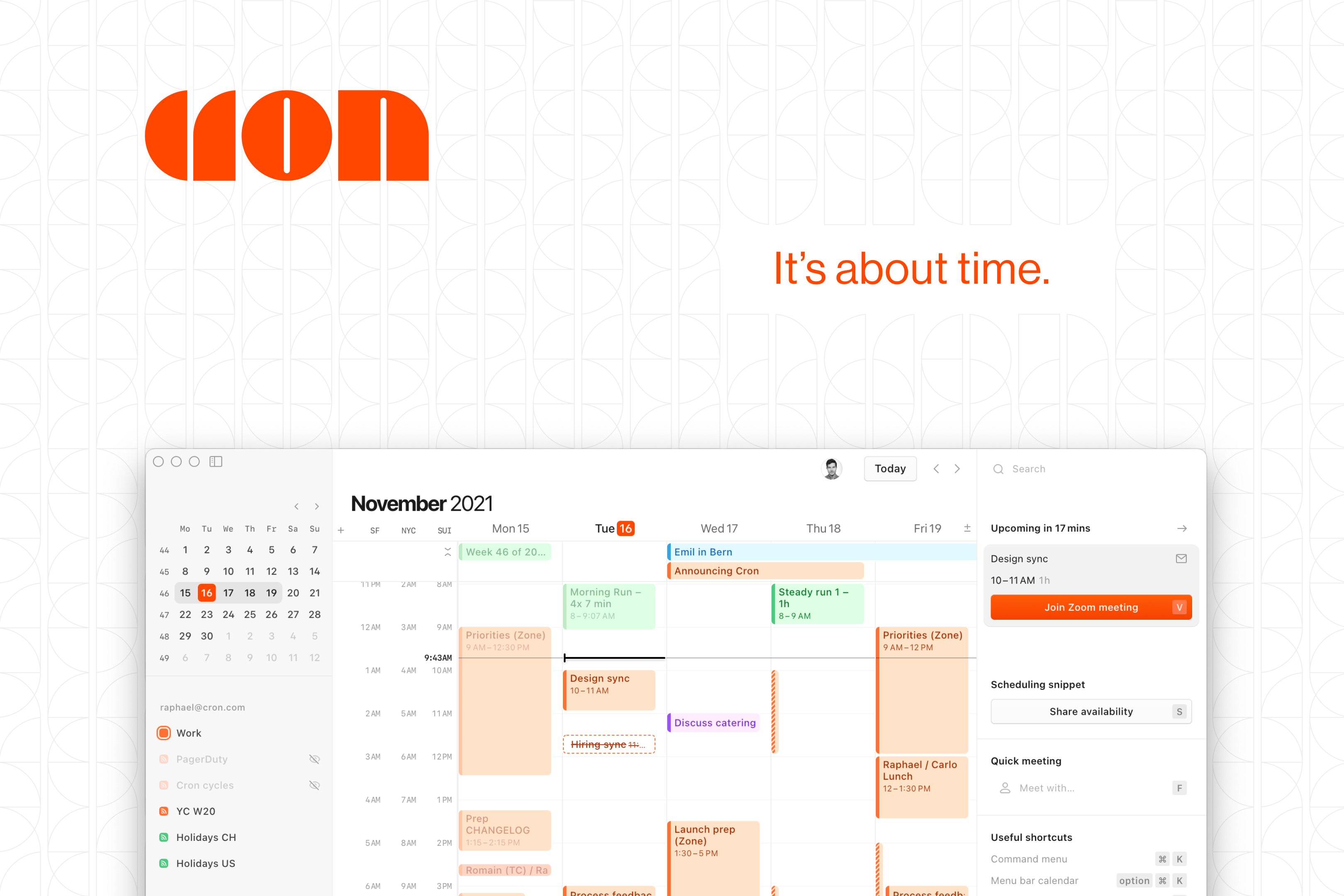 Cron calendar